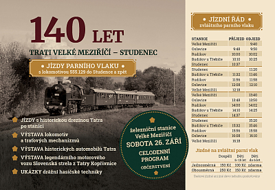 Železniční trať Velké Meziříčí - Studenec 140 let