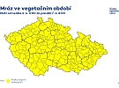 Meteorologové varují před nočními mrazy
